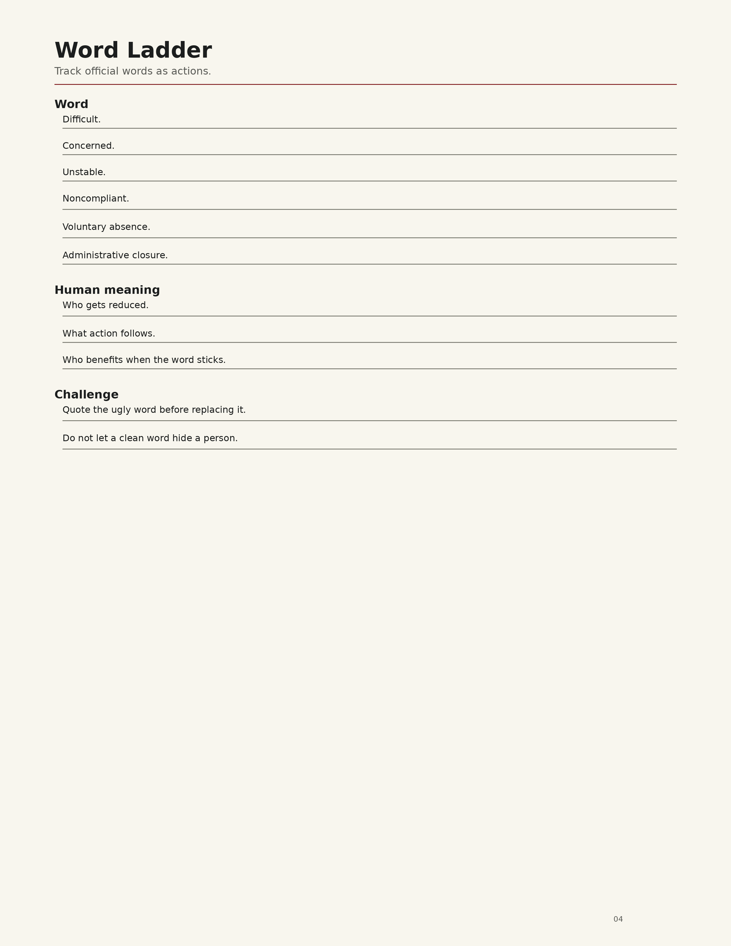 Word Ladder worksheet