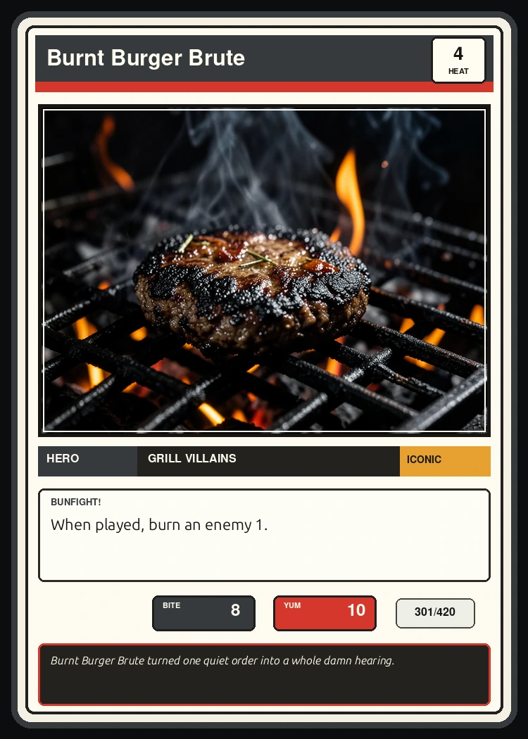 Burnt Burger Brute card preview